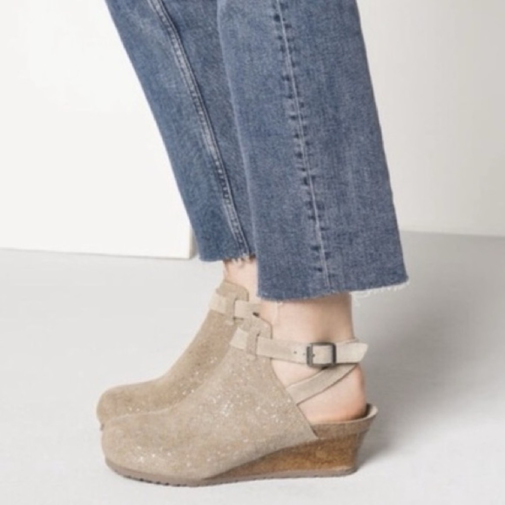 Birkenstock Beige/Sand Suede Wedge Sandals